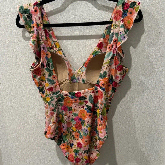 Summersalt Red and Pink One Piece Swimsuit Ruffle Back - Picture 3 of 5